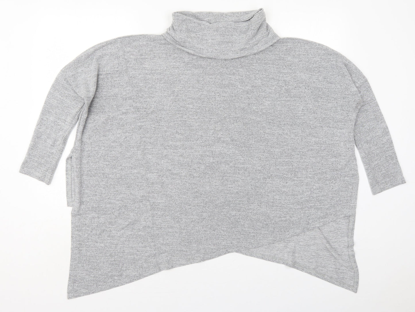New Look Womens Grey Roll Neck  Viscose Pullover Jumper Size M