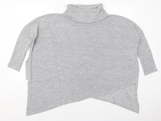New Look Womens Grey Roll Neck  Viscose Pullover Jumper Size M