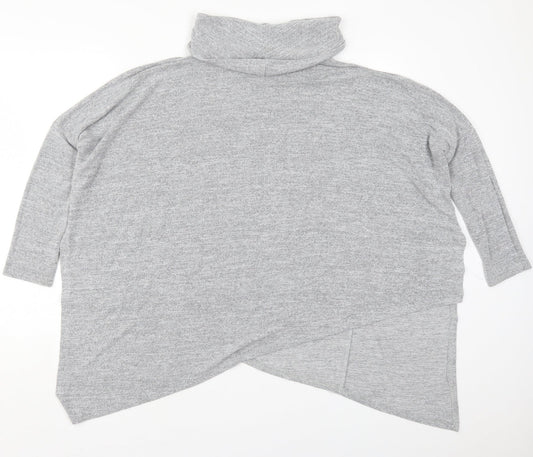 New Look Womens Grey Roll Neck  Viscose Pullover Jumper Size M