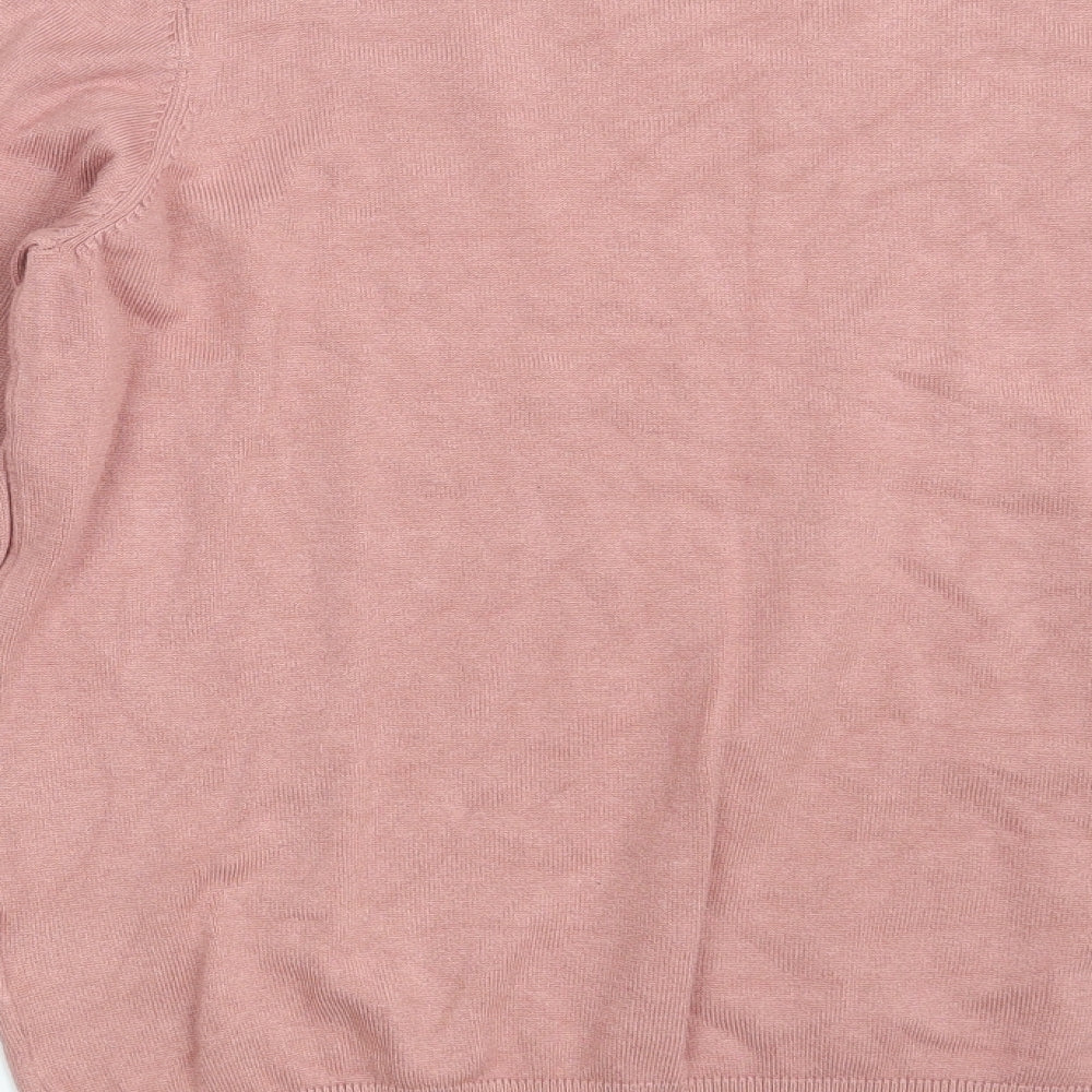 H&M Womens Pink Crew Neck  Viscose Pullover Jumper Size L