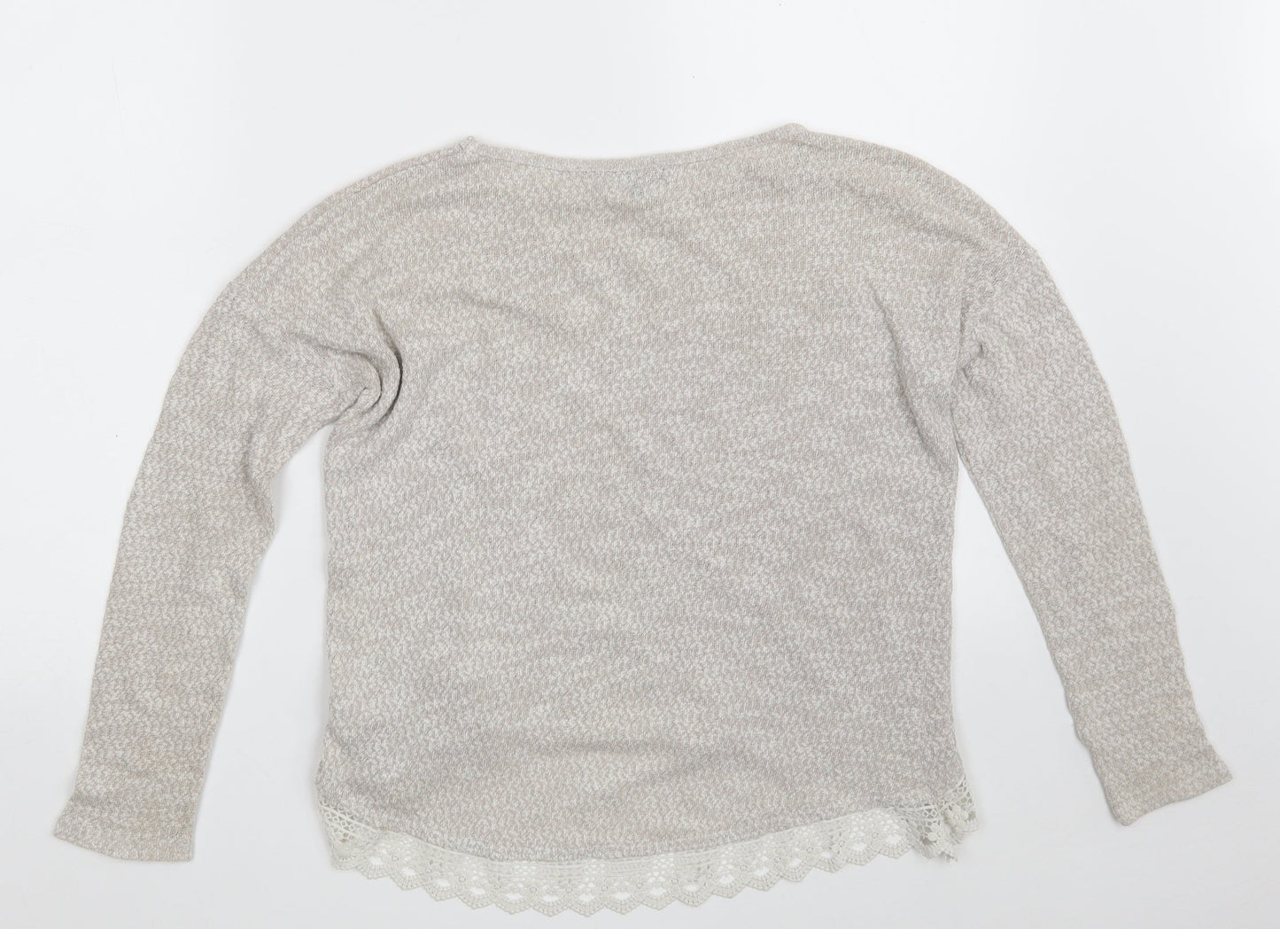 New Look Womens Beige Boat Neck  Polyester Pullover Jumper Size 8