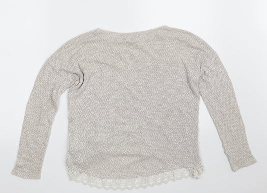 New Look Womens Beige Boat Neck  Polyester Pullover Jumper Size 8