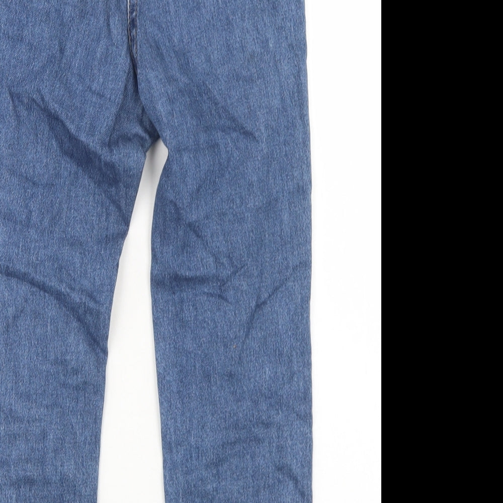 NEXT Girls Blue Patchwork Cotton Straight Jeans Size 9 Months  Regular Button