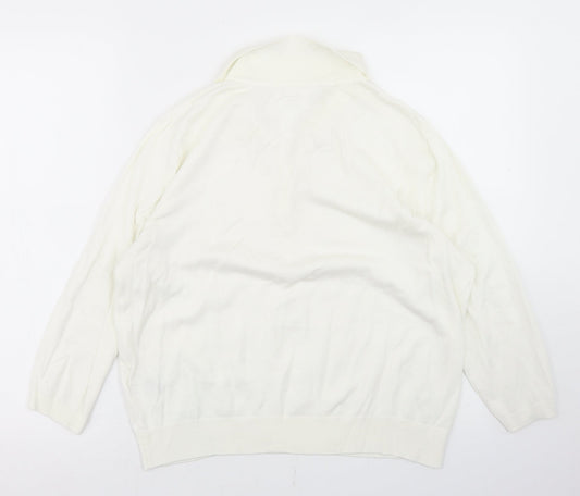 H&M Womens White  Acrylic Basic Polo Size M Collared