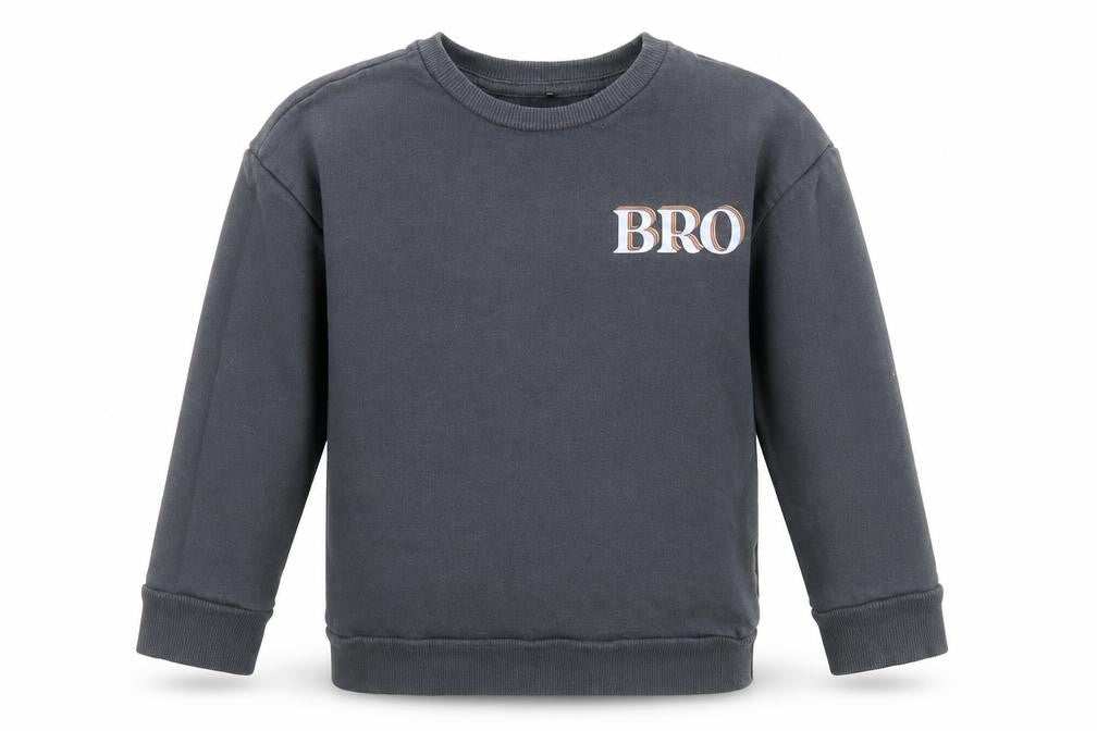 George Boys Grey  Cotton Pullover Sweatshirt Size 2-3 Years   - Multi-coloured BRO print