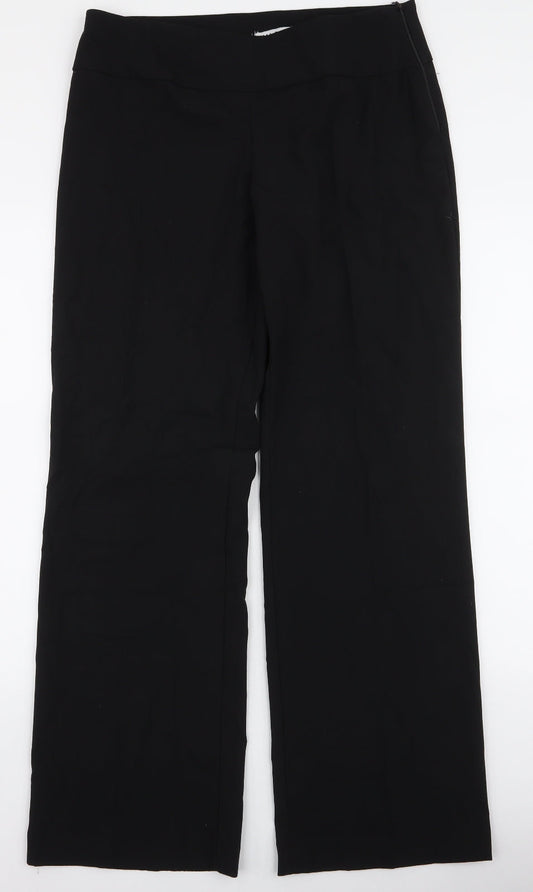 VILA Womens Black  Polyester Trousers  Size L L32 in Regular Zip