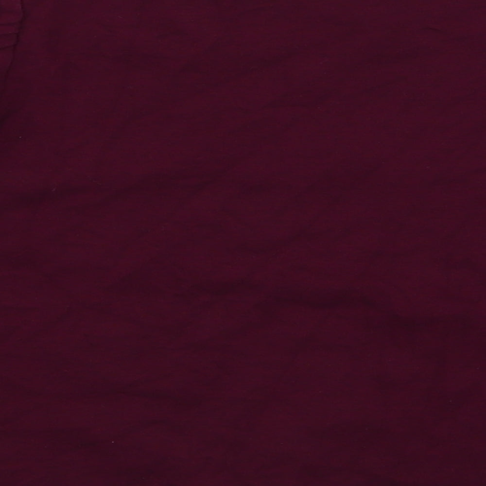 New Look Womens Purple  100% Cotton Cropped Blouse Size 10 Round Neck