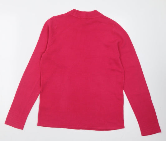 bonmarch Womens Pink Crew Neck  Acrylic Pullover Jumper Size 10