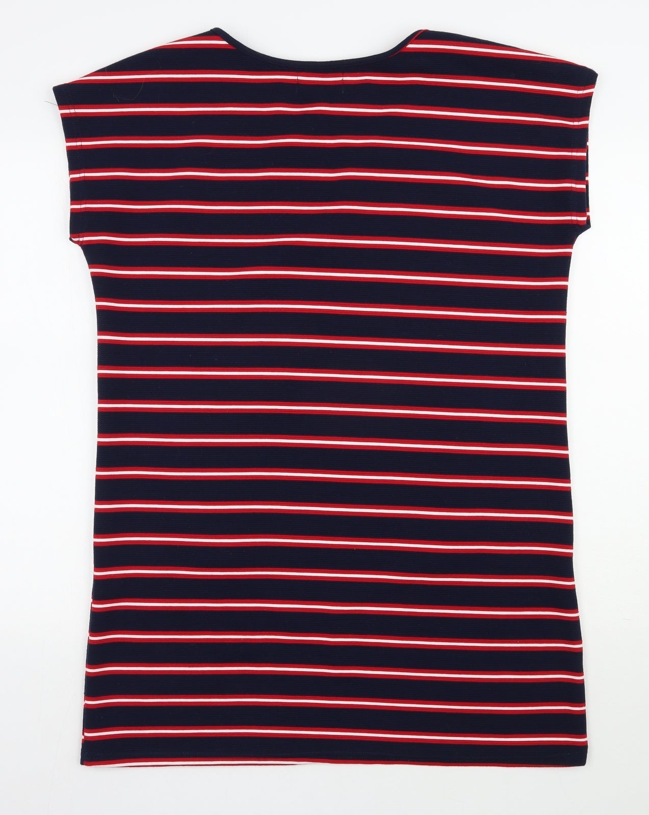 Vouley Vous Womens Blue Striped Viscose T-Shirt Dress  Size XL  Scoop Neck Pullover
