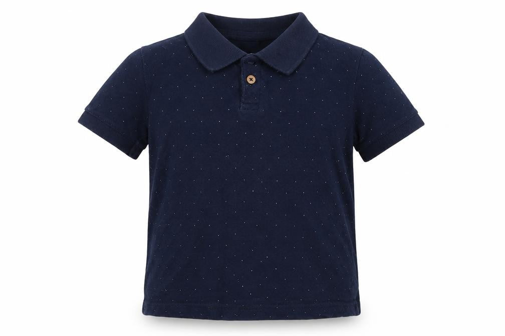 MNG  Boys Blue Spotted Cotton Basic Polo Size 6 Years Collared Button