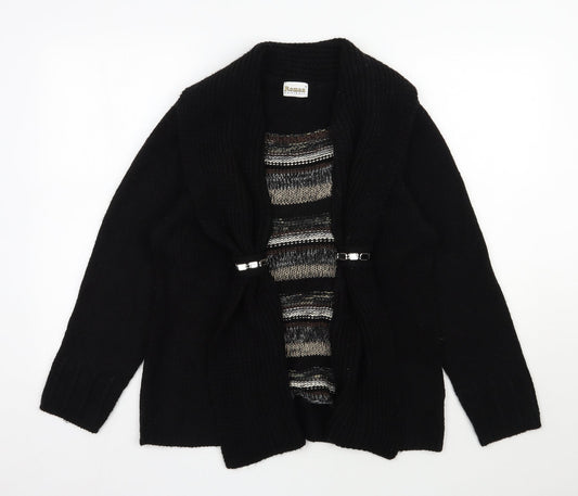 Roman Womens Black Scoop Neck Striped Acrylic Pullover Jumper Size S