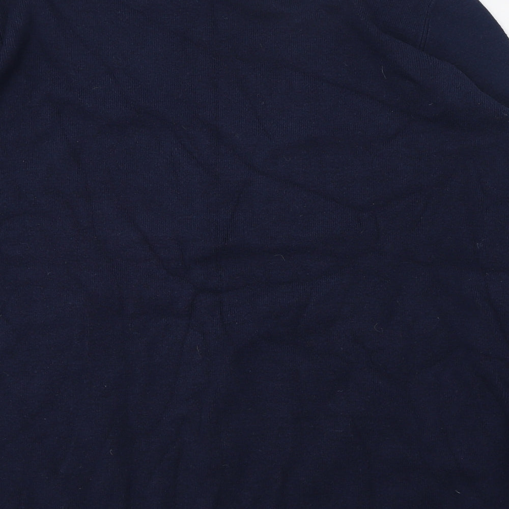 Marks and Spencer Womens Blue Mock Neck  Viscose Pullover Jumper Size 14