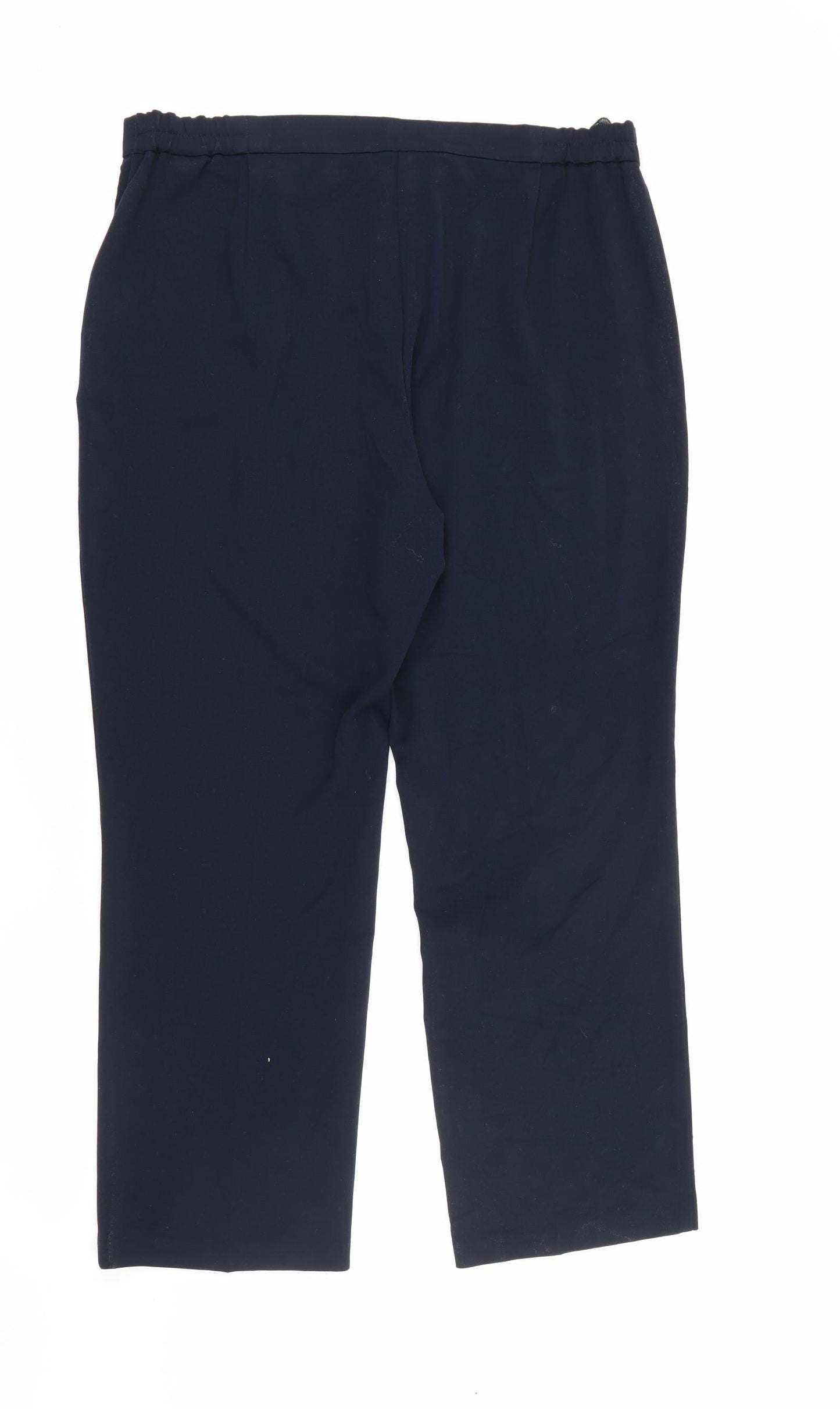 Marks and Spencer Womens Blue  Polyester Carrot Trousers Size 14 L26 in Regular Zip