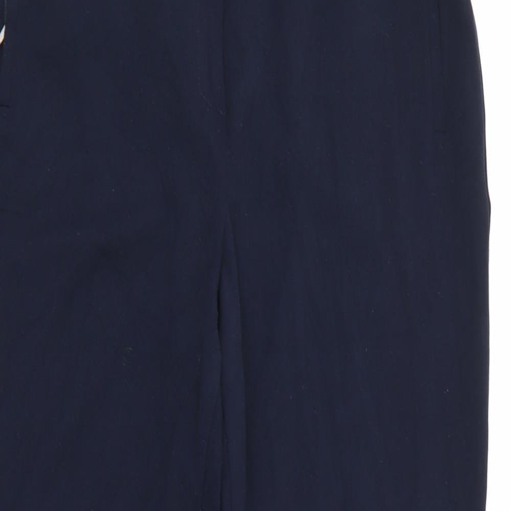Marks and Spencer Womens Blue  Polyester Carrot Trousers Size 14 L26 in Regular Zip