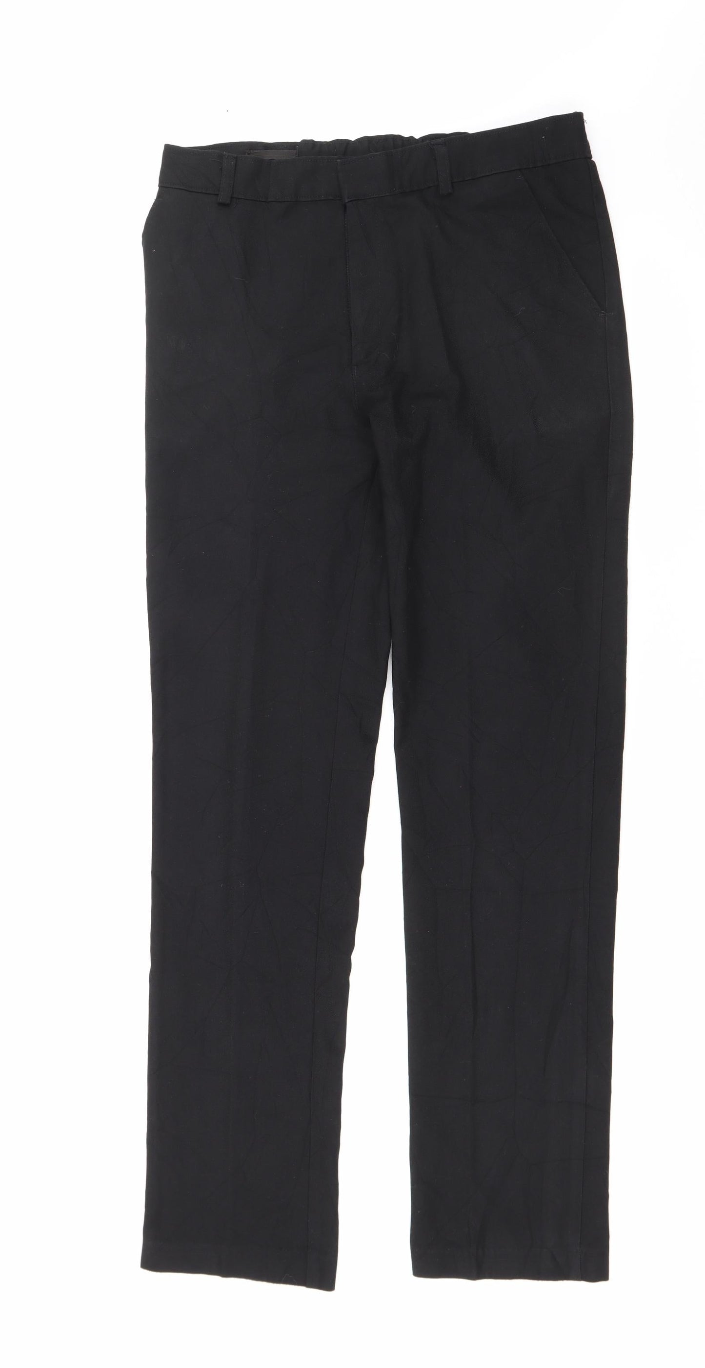 Preworn Womens Black  Polyester Trousers  Size 30 in L30 in Regular Zip