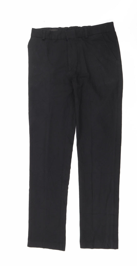 Preworn Womens Black  Polyester Trousers  Size 30 in L30 in Regular Zip