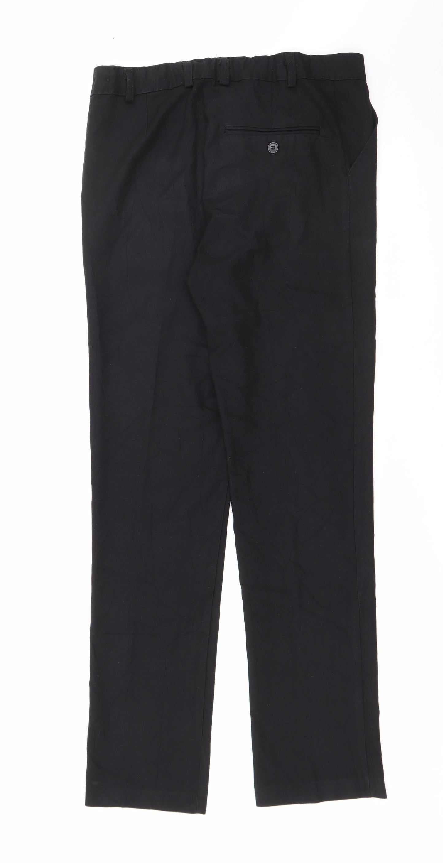 Preworn Womens Black  Polyester Trousers  Size 30 in L30 in Regular Zip