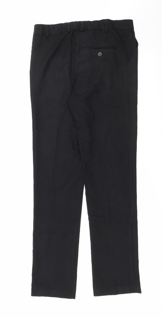 Preworn Womens Black  Polyester Trousers  Size 30 in L30 in Regular Zip