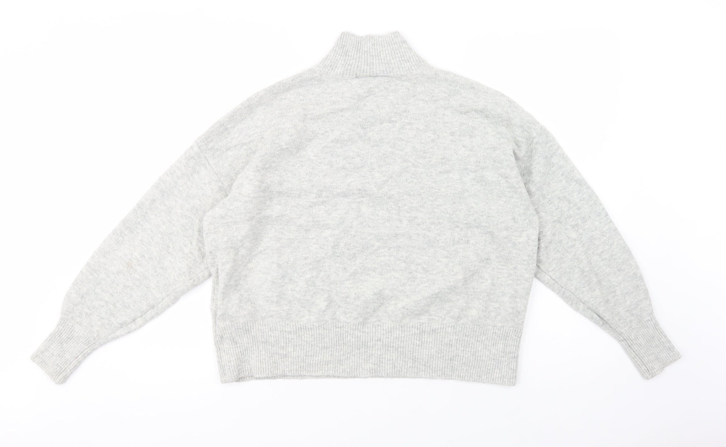 H&N Womens Grey High Neck  Acrylic Pullover Jumper Size M