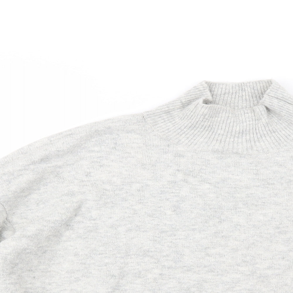 H&N Womens Grey High Neck  Acrylic Pullover Jumper Size M