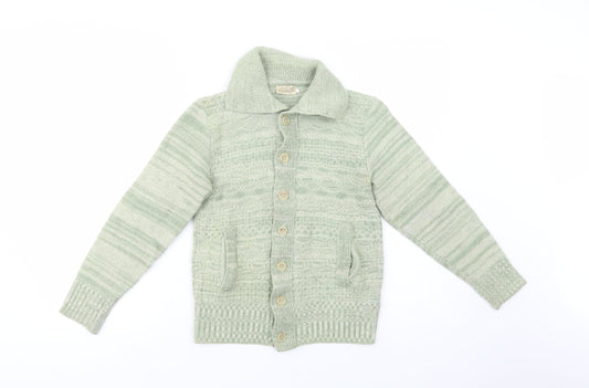 Cassidy Womens Green Collared  Wool Cardigan Jumper Size S