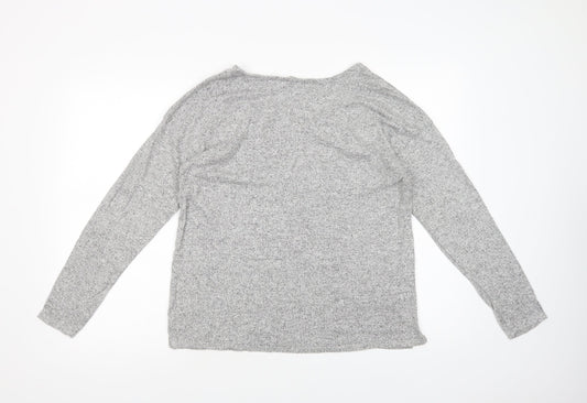 Springfield Womens Grey V-Neck  Polyester Pullover Jumper Size M
