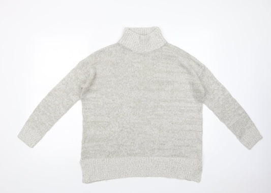 New Look Womens Grey High Neck  Acrylic Pullover Jumper Size M