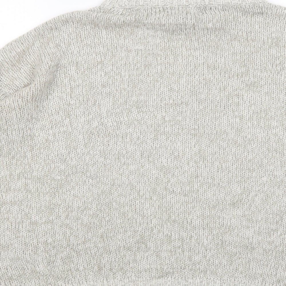 New Look Womens Grey High Neck  Acrylic Pullover Jumper Size M