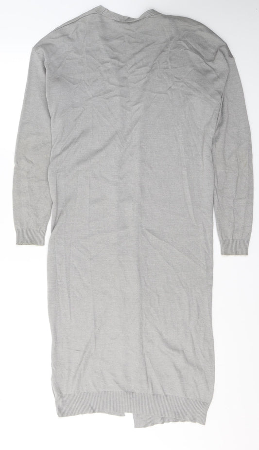 Peacocks Womens Grey V-Neck  Acrylic Cardigan Jumper Size S