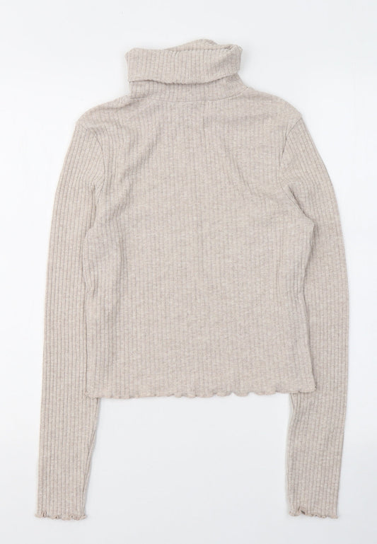 New Look Girls Beige  Polyester Jersey Casual Size 14-15 Years Roll Neck