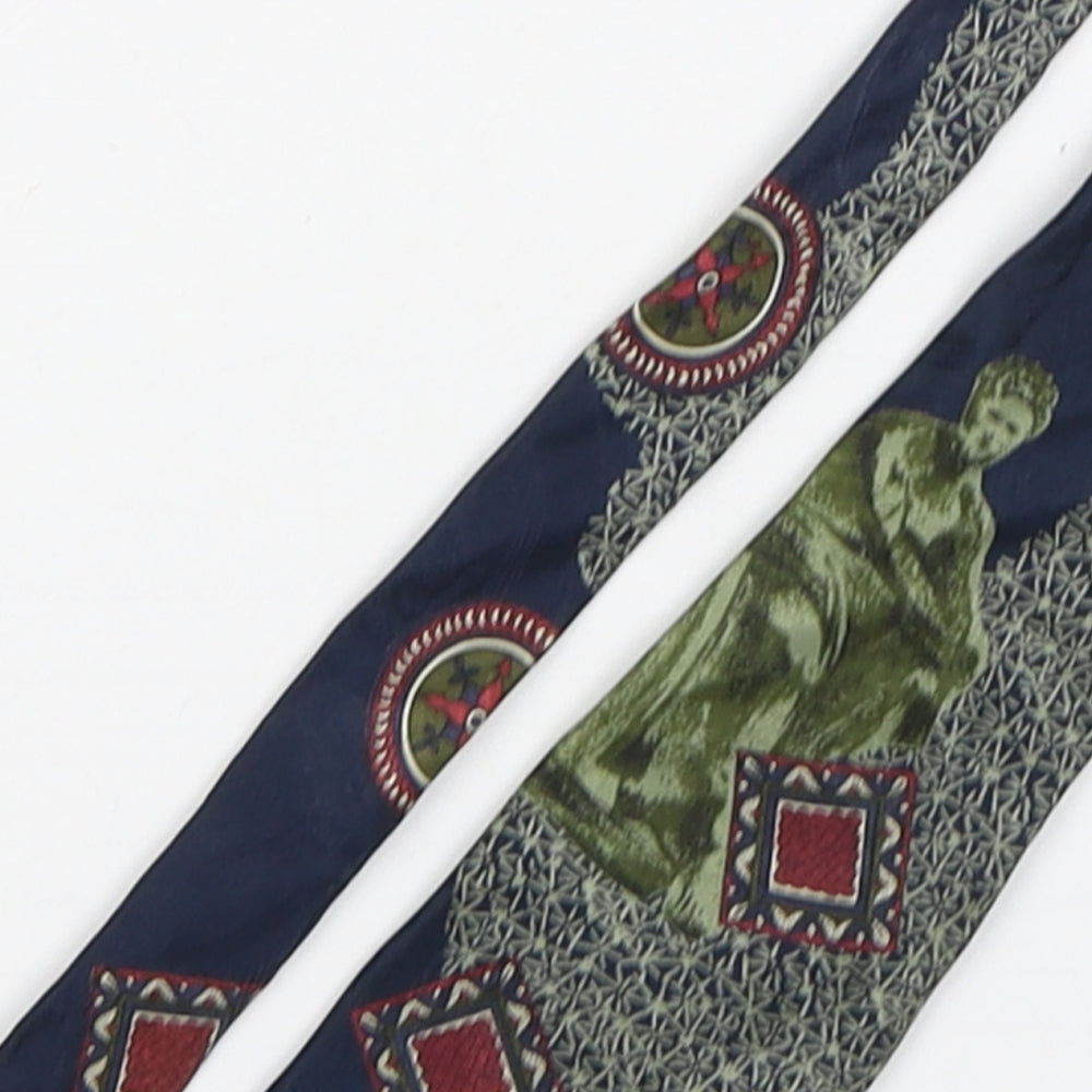 Oakland Mens Multicoloured Geometric Silk Pointed Tie One Size