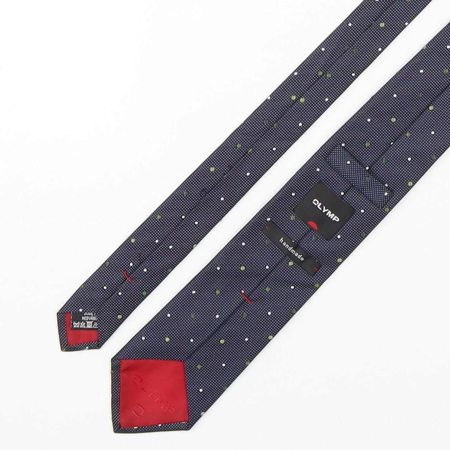 Olymp Mens Multicoloured Polka Dot Silk Pointed Tie One Size
