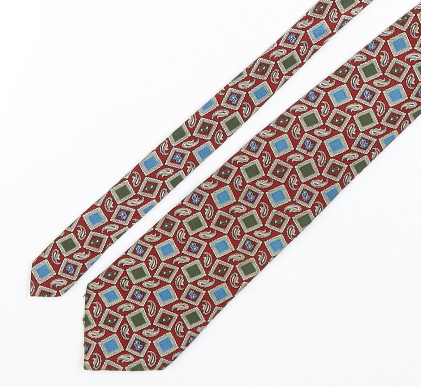 Henry Fox Mens Multicoloured Paisley Polyester Pointed Tie One Size