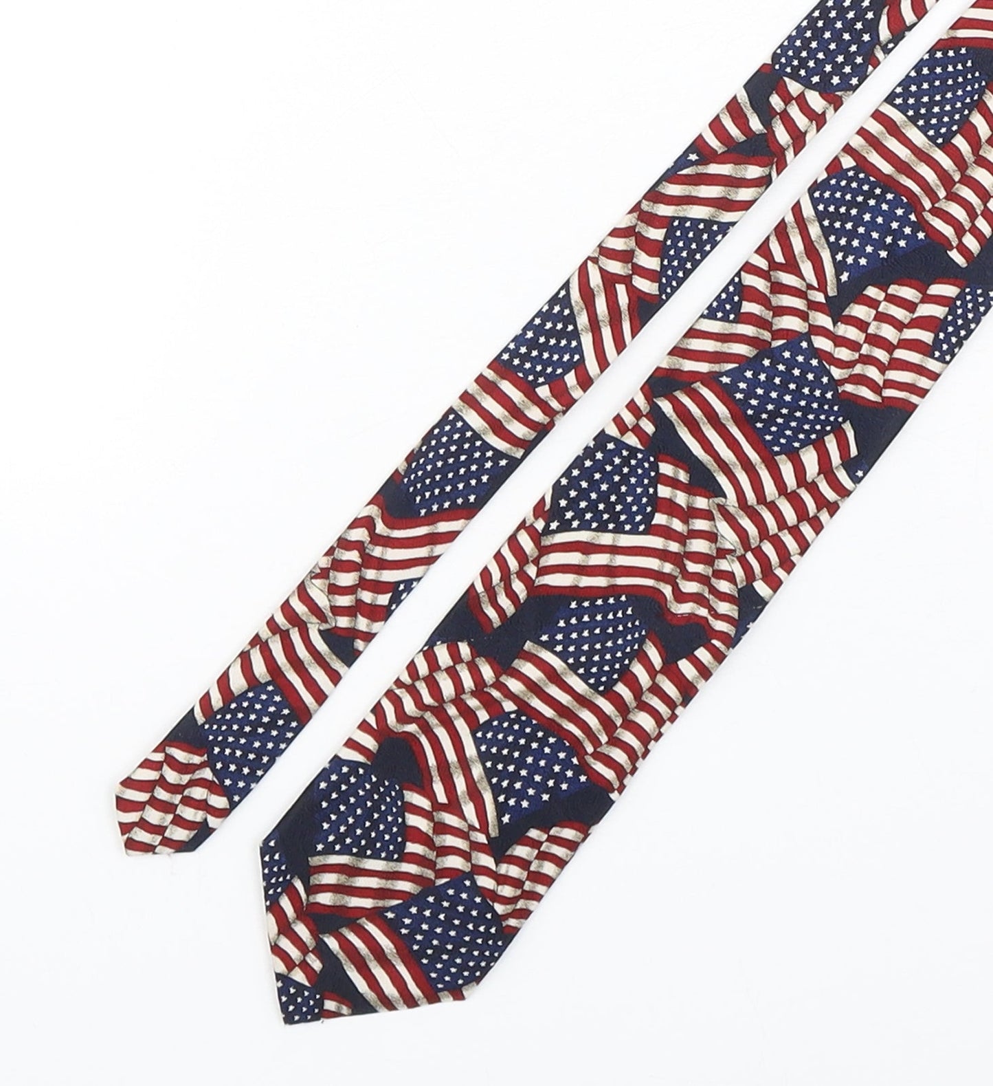 America Mens Multicoloured Striped Polyester Pointed Tie One Size