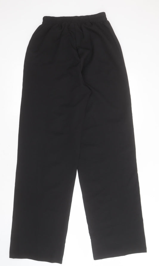 PRETTYLITTLETHING Womens Black  Polyester Trousers  Size 8 L32 in Regular