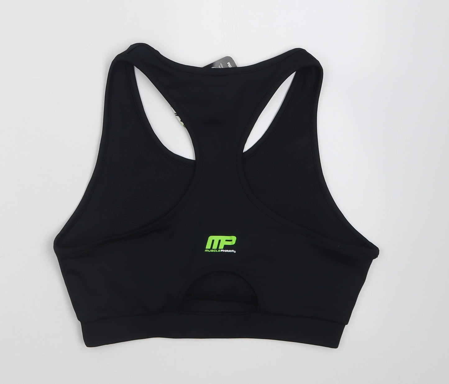MusclePharm Womens Black  Polyester Cropped Tank Size M Scoop Neck Pullover