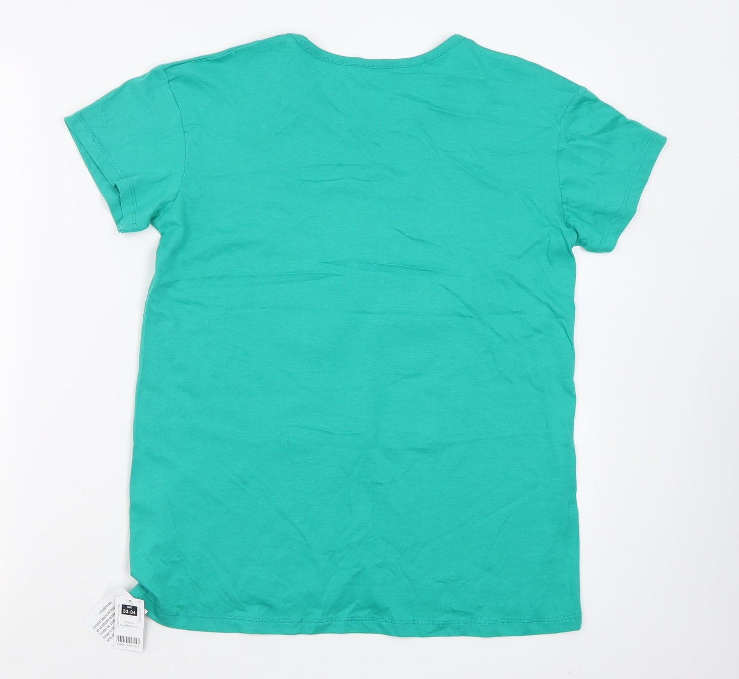 Dunnes Stores Womens Green  Cotton Basic T-Shirt Size S Crew Neck - Irish