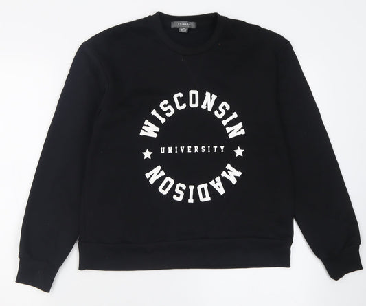Primark Womens Black  Cotton Pullover Sweatshirt Size 2XS  Pullover