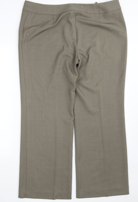 Marks and Spencer Womens Beige  Polyester Dress Pants Trousers Size 18 L31 in Regular Zip