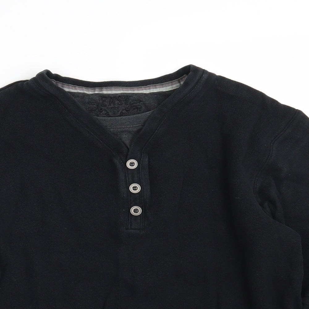 Easy Mens Blue  Cotton Pullover Sweatshirt Size XL
