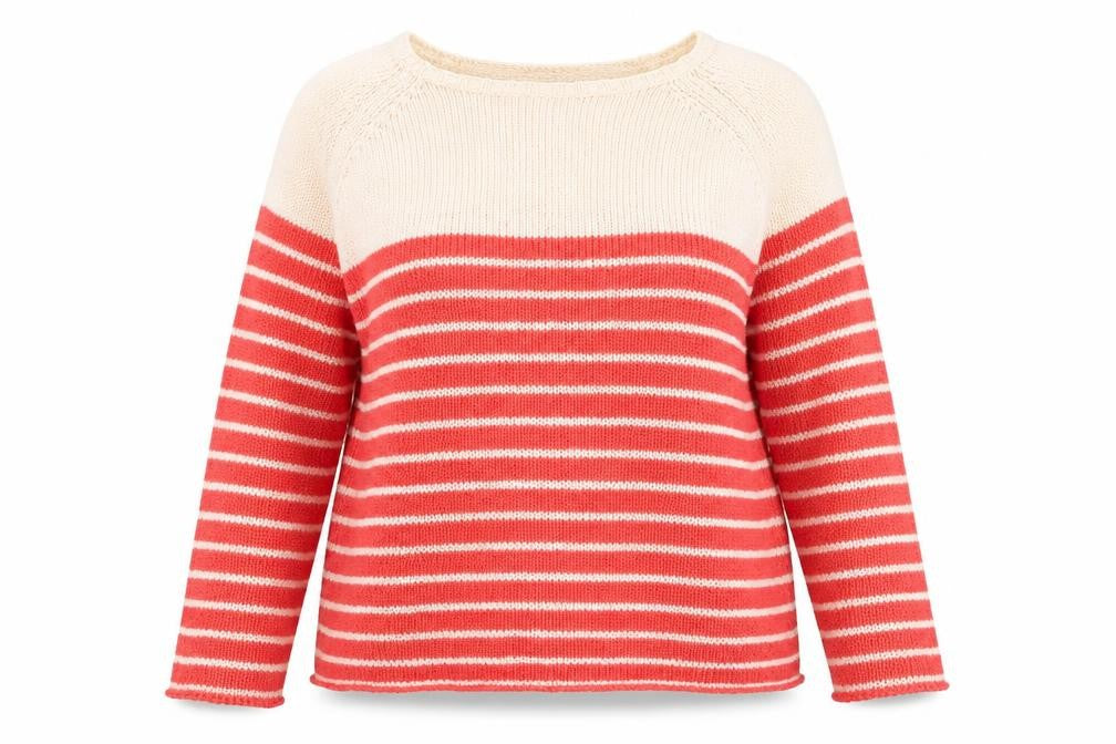 South Womens Pink Square Neck Striped Acrylic Pullover Jumper Size 20