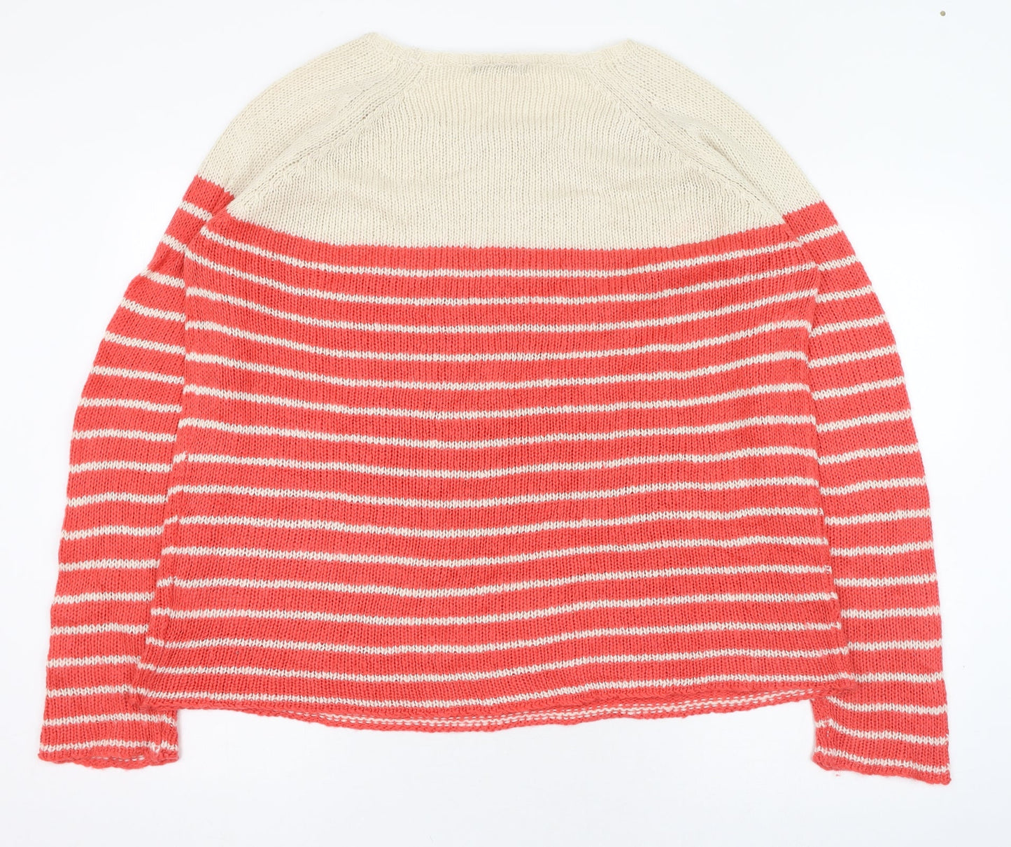 South Womens Pink Square Neck Striped Acrylic Pullover Jumper Size 20