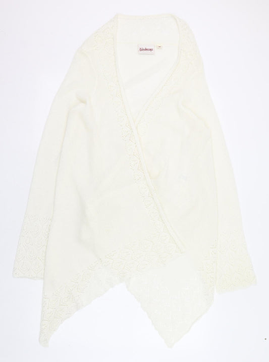 Kaleidoscope Womens Ivory Round Neck  Acrylic Cardigan Jumper Size 12