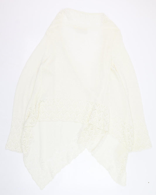 Kaleidoscope Womens Ivory Round Neck  Acrylic Cardigan Jumper Size 12
