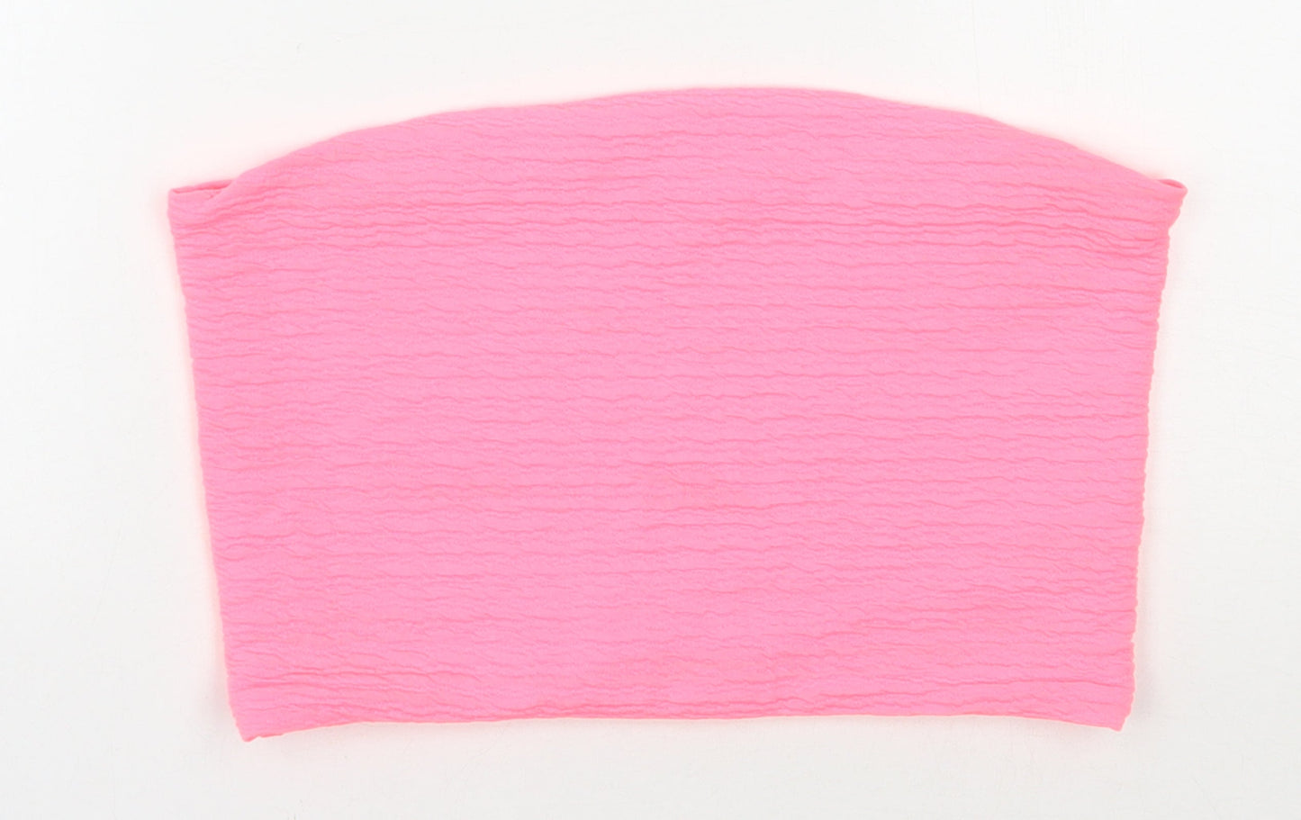 River Island Womens Pink  Polyester Cropped T-Shirt Size 12 Off the Shoulder