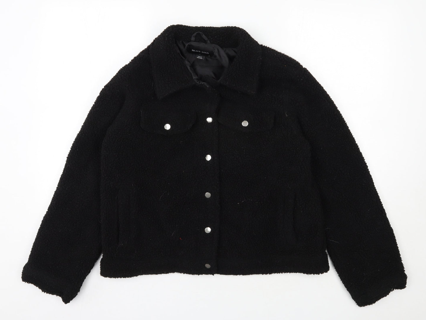 Brave Soul Womens Black   Jacket  Size 12  Snap
