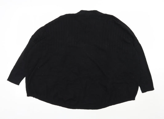Great Plains Womens Black V-Neck  Polyester Cardigan Jumper Size M