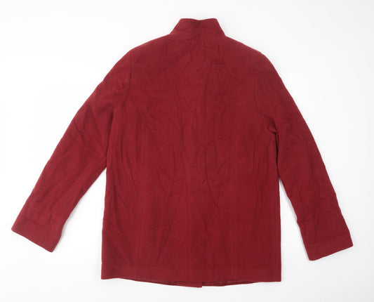 Marks and Spencer Womens Red   Pea Coat Coat Size 14  Button