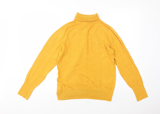 Dunnes Stores Womens Yellow Roll Neck  Viscose Pullover Jumper Size L