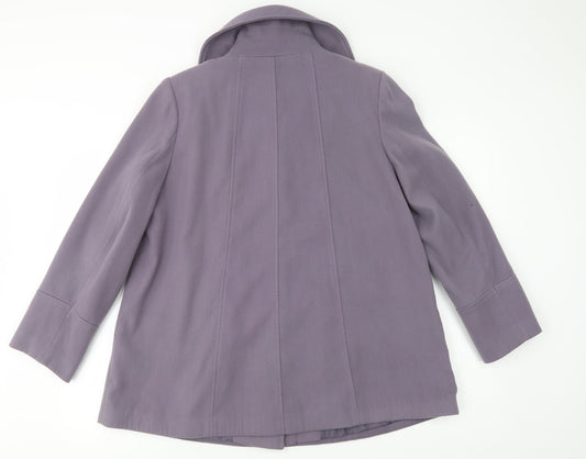 Bonmarché Womens Purple   Pea Coat Coat Size 16  Button